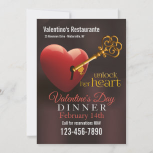 Unlock Her Heart Valentine's Sale Promotion Invitation