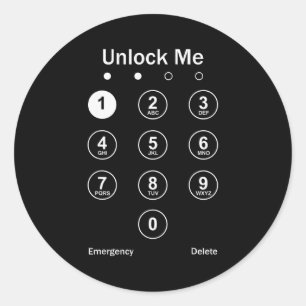 Unlock Me Phone Pcode Funny Gaming Christmas Gift Classic Round Sticker