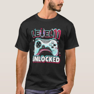 Unlocked 11 Years Old Funny Video Game Birthday Gi T-Shirt
