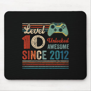 Unlocked Level 10 Birthday 10 Year Old Video Game  Mouse Pad