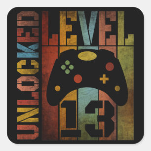 UNLOCKED LEVEL 13 SQUARE STICKER