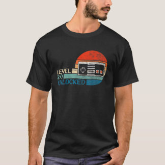 Unlocked Level 20 Birthday Boy Video Game Controll T-Shirt