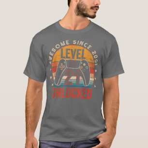 Unlocked Level 21 Awesome Since 2001 21 Year Old B T-Shirt