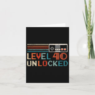 Unlocked Level 40 Birthday Boy Video Game Controll Card