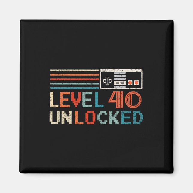Unlocked Level 40 Birthday Boy Video Game Controll Magnet (Front)