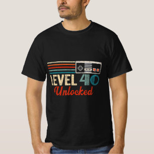 Unlocked Level 40 Birthday Boy Video Game Controll T-Shirt