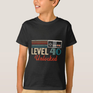 Unlocked Level 40 Birthday Boy Video Game Controll T-Shirt