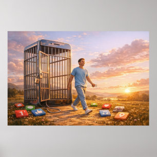 Unlocked Mind in the Digital Dawn Poster