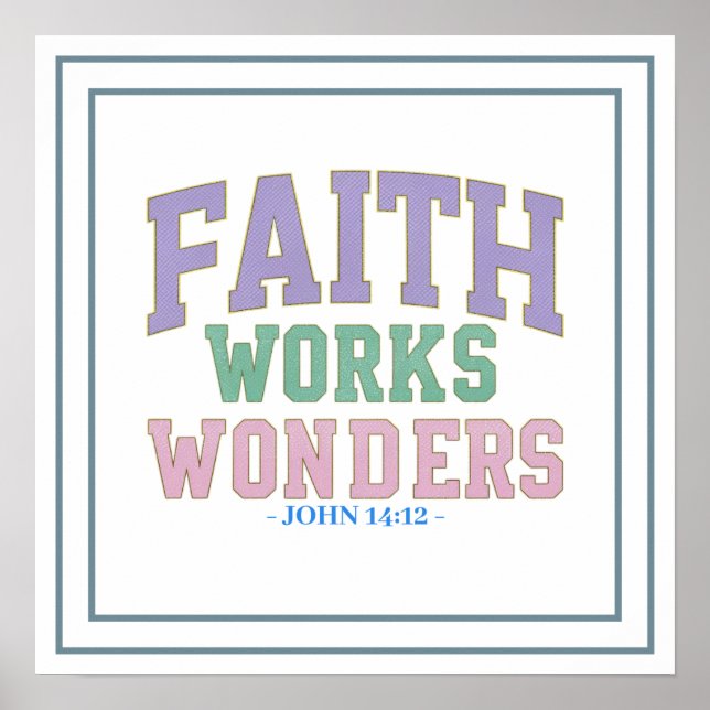 Unlocking Miracles Faith Works Wonders Scripture Poster (Front)
