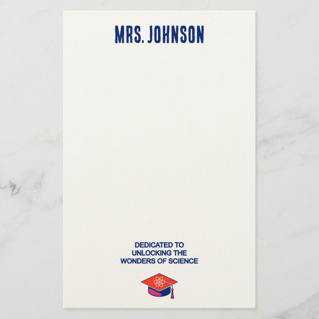 Unlocking Wonders: Dedicated Science Educator Stationery (Front)