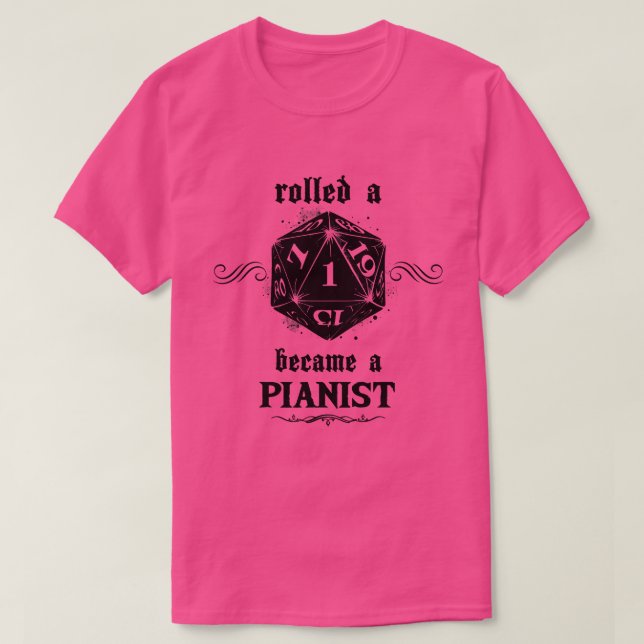 Unlucky Roll Pianist T-Shirt (Design Front)