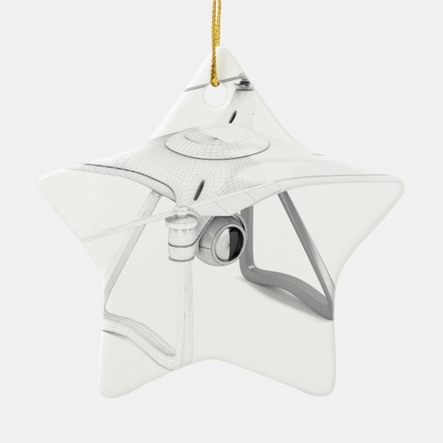 Unmanned aerial vehicle (drone) ceramic tree decoration (Front)