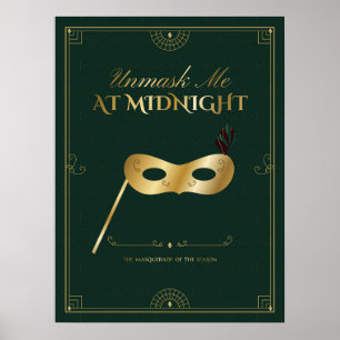 Unmask Me at Midnight Art Deco Halloween Wall Art