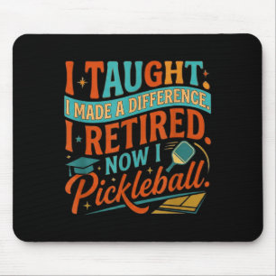 Unny retired educator pickleball player mouse pad