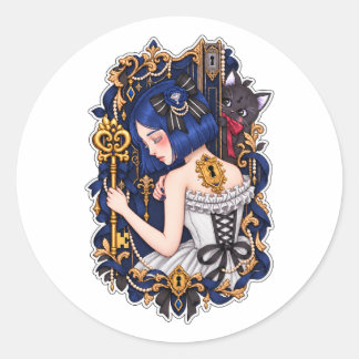 Unopened Key-Dark Gothic Symbolic Art Sticker