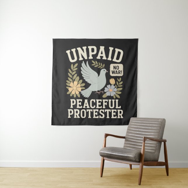 unpaid peaceful protester tapestry (In Situ)