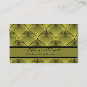 Unparalleled Elegance Business Card, Olive Green Card