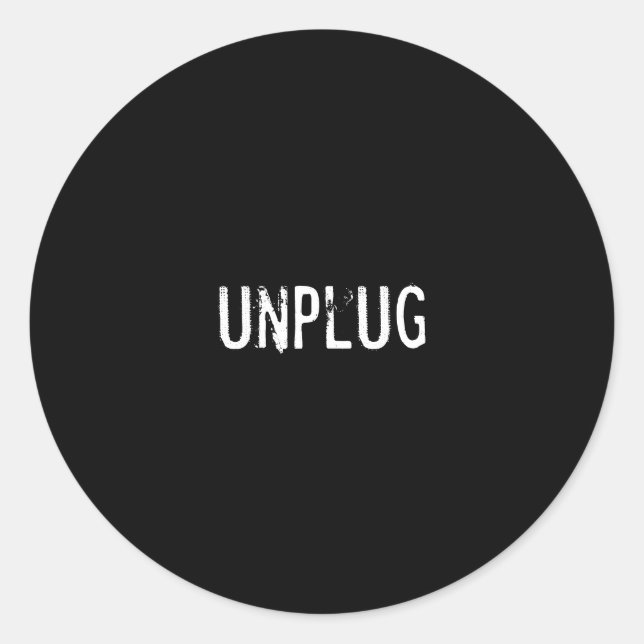 unplug classic round sticker (Front)