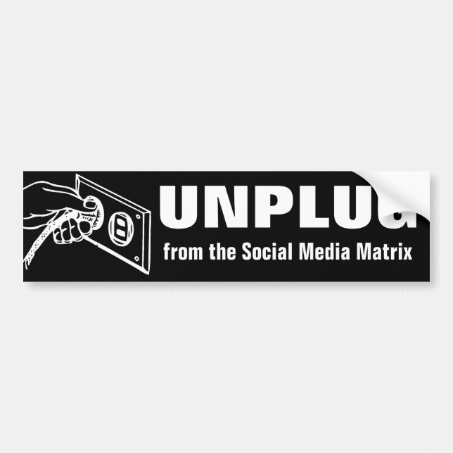 Unplug From The Social Media Matrix Bumper Sticker (Front)