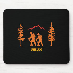 Unplug Hiking Camping Outdoor Nature Adventure Vin Mouse Pad
