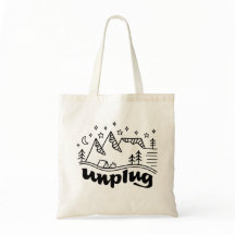 Unplug in the Mountains Camping Tote Bag