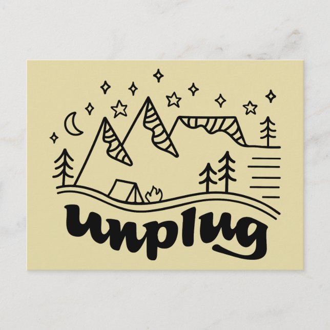Unplug Mountain Camp Postcard (Front)