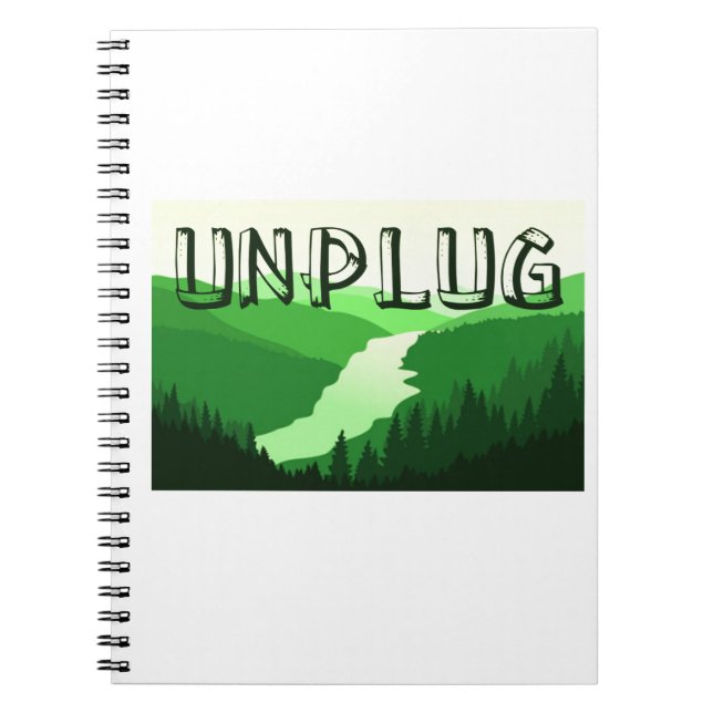 Unplug Spiral Notebook (Front)