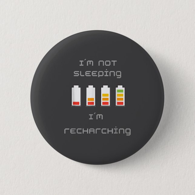 Unplugged &amp; Energized_ Cool Battery Design  6 Cm Round Badge (Front)