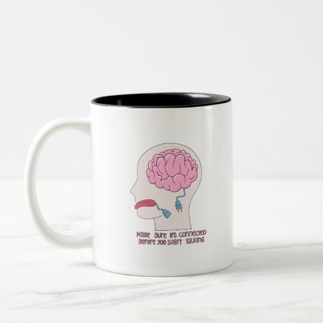 Unplugged Brain Two-Tone Coffee Mug (Left)