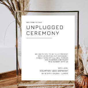 Unplugged Ceremony Minimalist Wedding Unplugged Poster