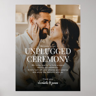 Unplugged Ceremony Photo Wedding Welcome Sign