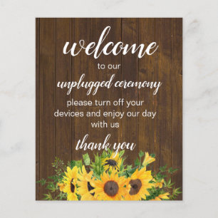 Unplugged Ceremony Rustic Wedding Sign Budget