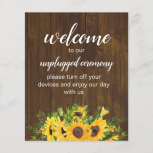 Unplugged Ceremony Rustic Wedding Sign Budget