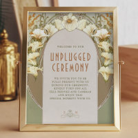 Unplugged Ceremony Sign Vintage Art Nouveau