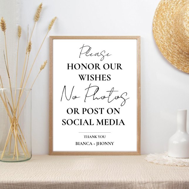 Unplugged Ceremony Wedding NO Photo & Social Media Poster (Creator Uploaded)