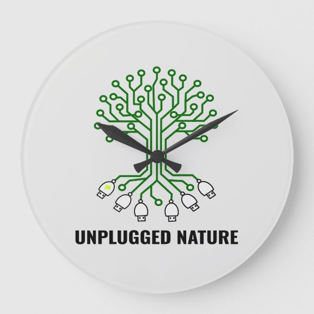 Unplugged Nature Circuit Tree USB Large Clock (Front)