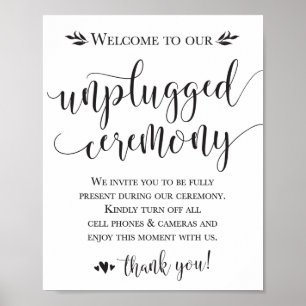 Unplugged Wedding Ceremony Sign 8x10