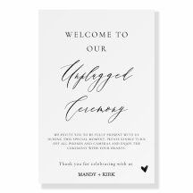 Unplugged Wedding Ceremony Sign | Please Turn Off 