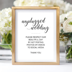 Unplugged Wedding No Social Media Sign - Alejandra