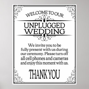 Unplugged Wedding sign print