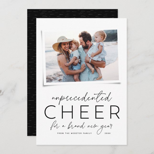 Unprecedented cheer happy 2021 photo New Year card (Front/Back)