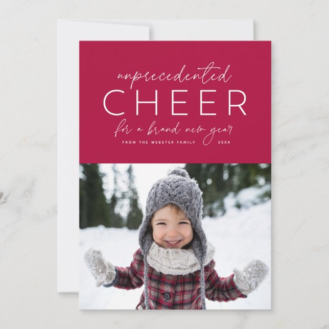 Unprecedented cheer Happy New Year 2021 photo card (Front)