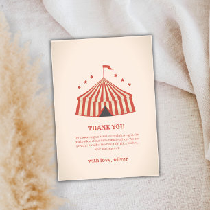 Unque Vintage Carnival Circus Big Top Baby Shower Thank You Card