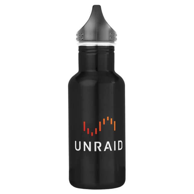 Unraid Water Bottle - Black (Left)