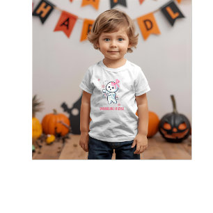 Unraveling in Style   Funny Mummy Girls' Halloween T-Shirt