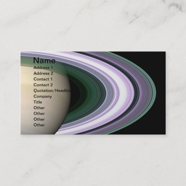 Unraveling Saturn's Rings Business Card (Front)