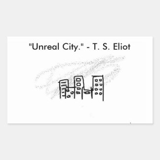 Unreal city rectangular sticker