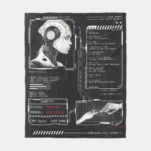 Unrecognised - Techno-Brutalist Streetwear Design Fleece Blanket
