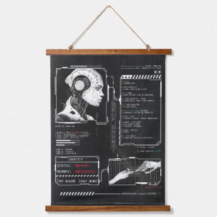 Unrecognised - Techno-Brutalist Streetwear Design Hanging Tapestry