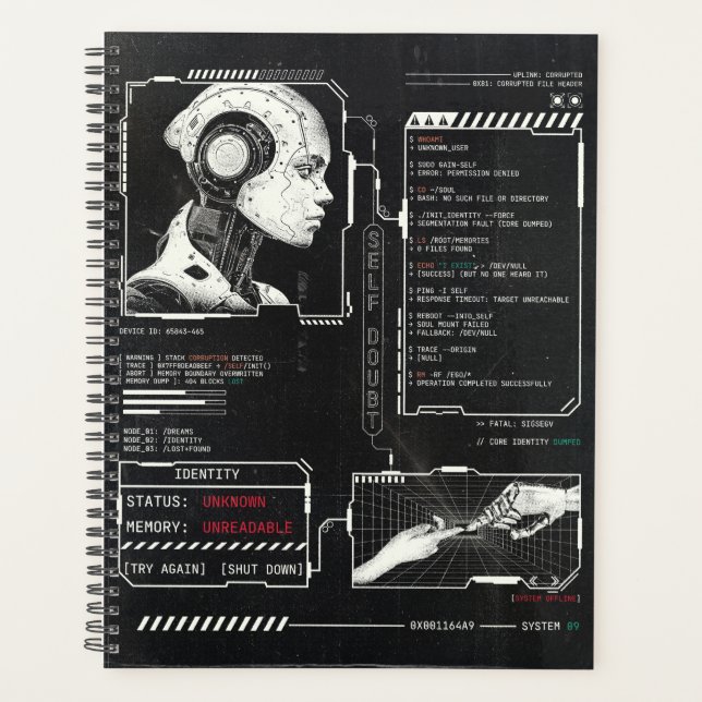 Unrecognised - Techno-Brutalist Streetwear Design Planner (Front)